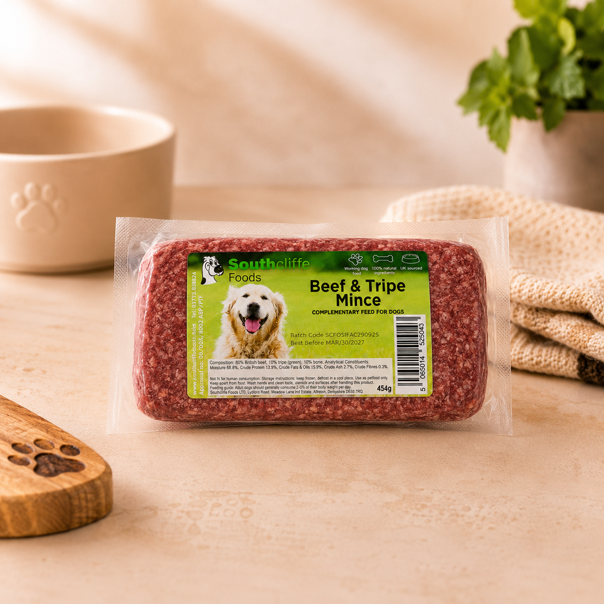 Southcliffe Beef & Tripe Mince - 24 x 454g 90/10